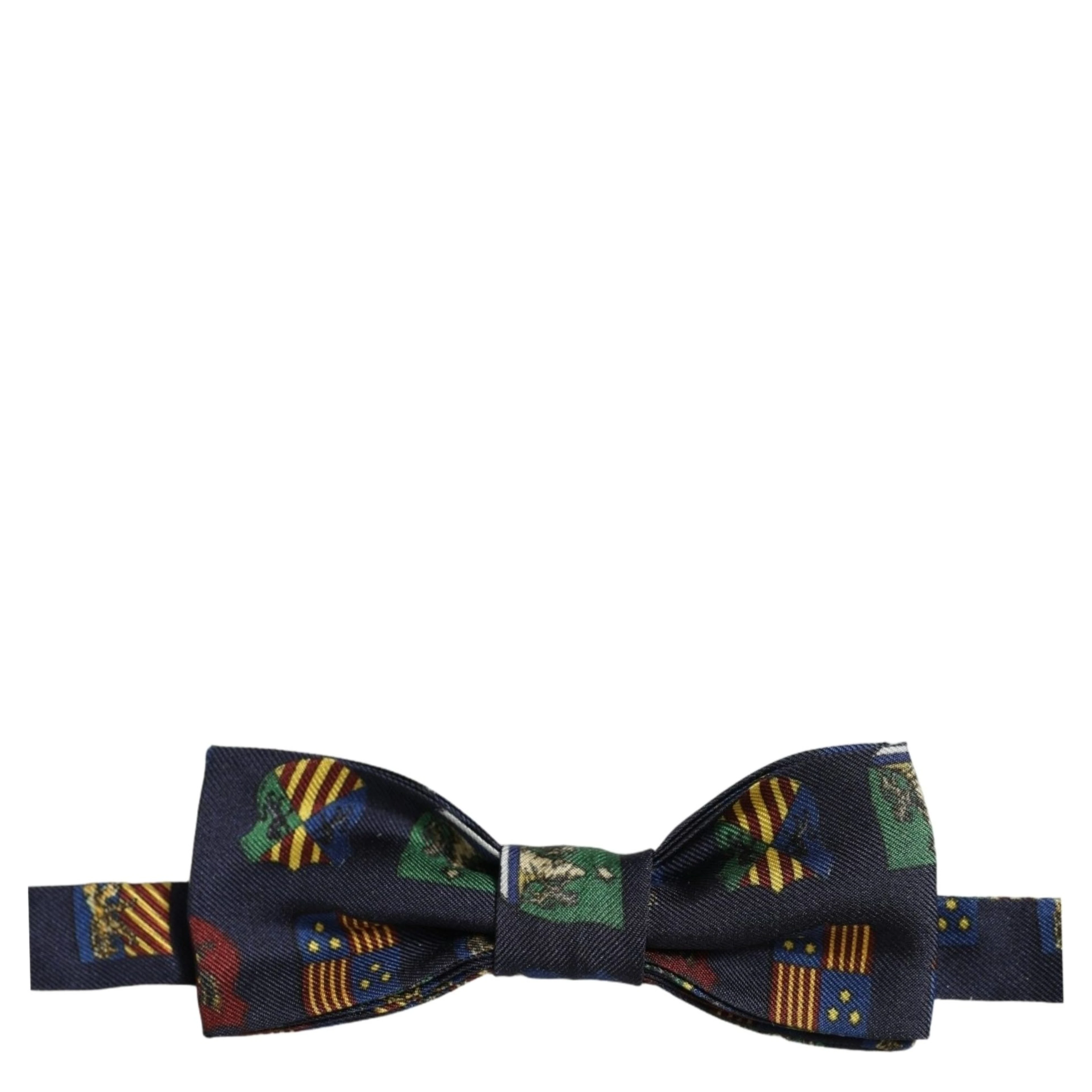 Men Blue Flags 100% Silk Adjustable Neck Papillon Bow Tie
