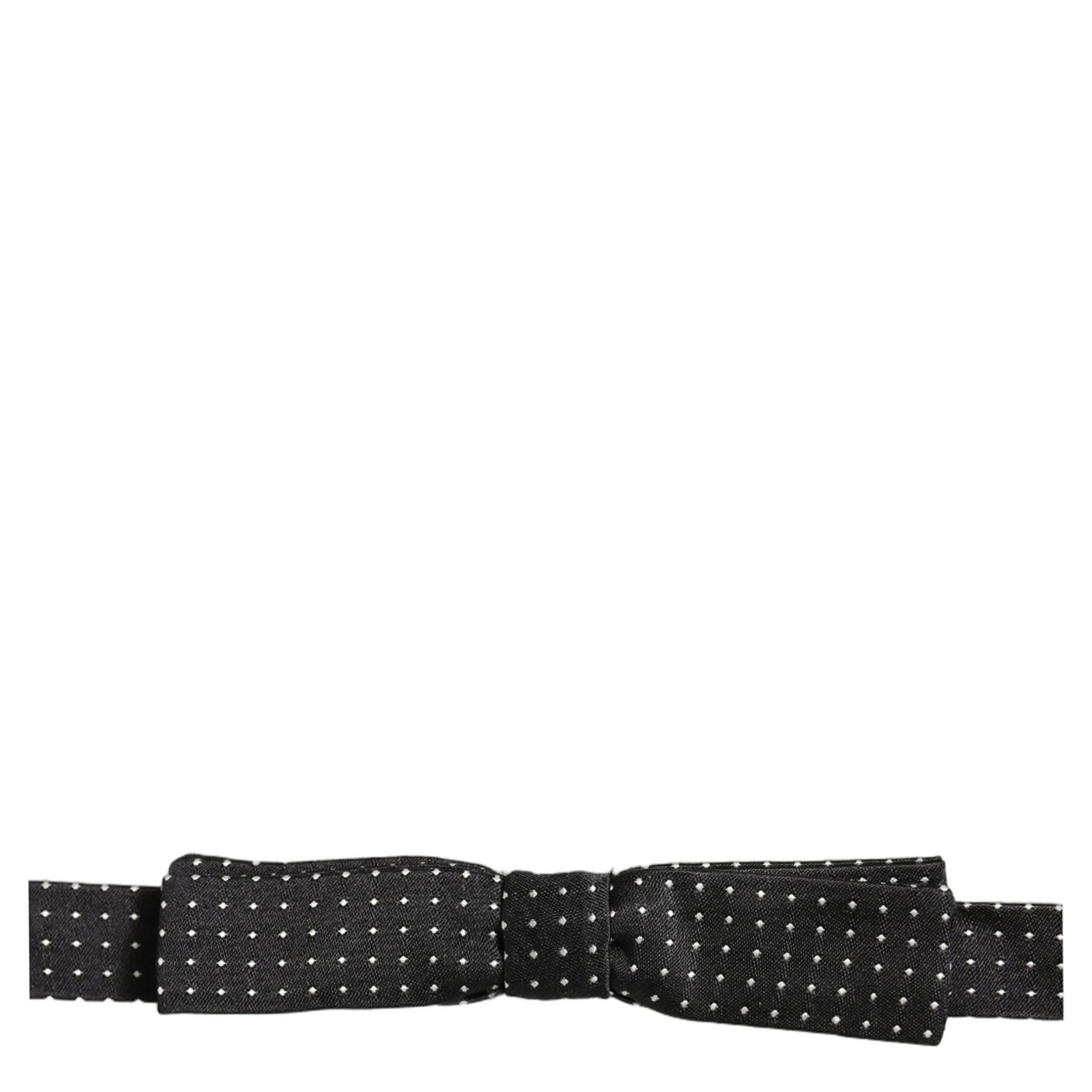 Black White Polka Dot Adjustable Neck Papillon Bow Tie