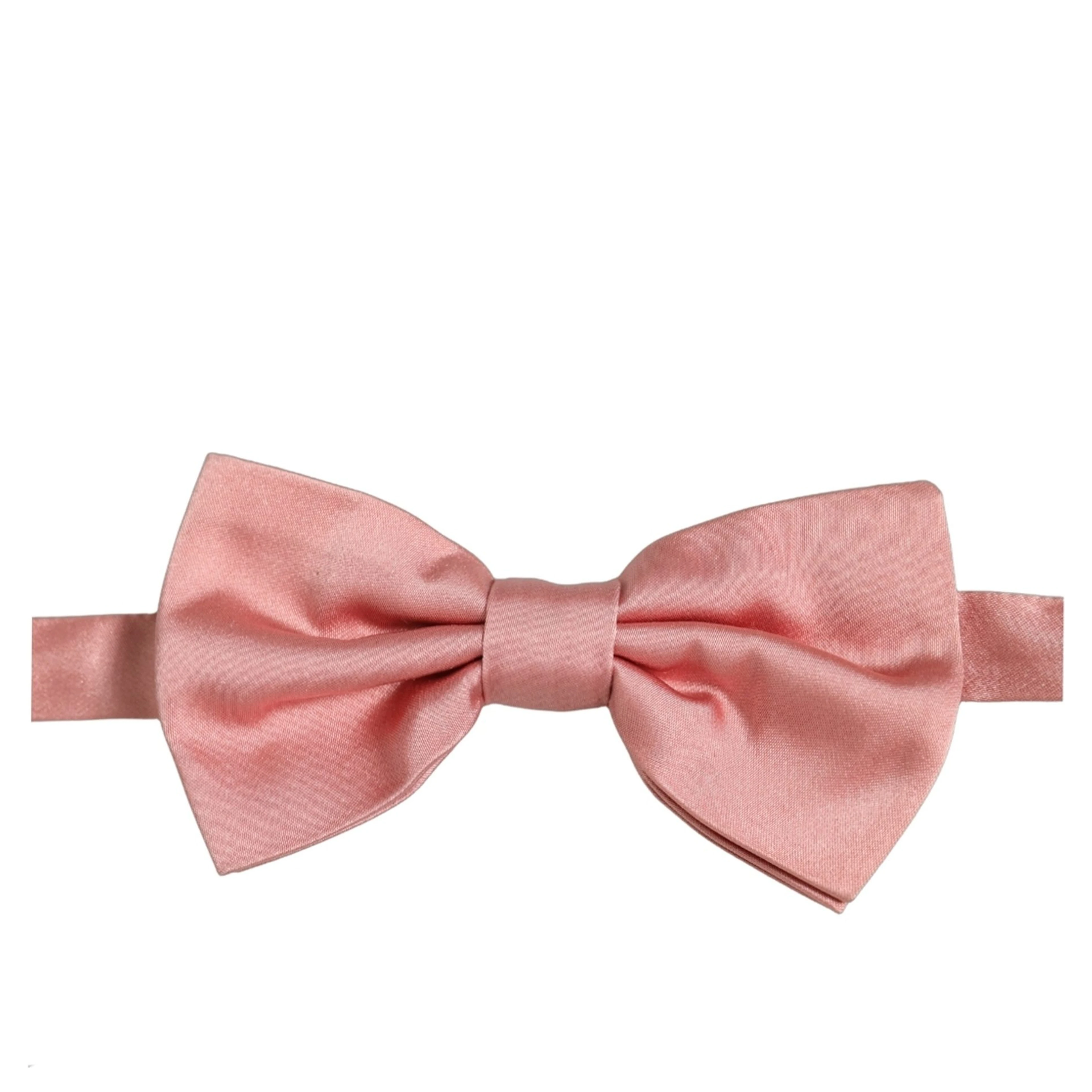Men Light Pink 100% Silk Adjustable Neck Papillon Bow Tie