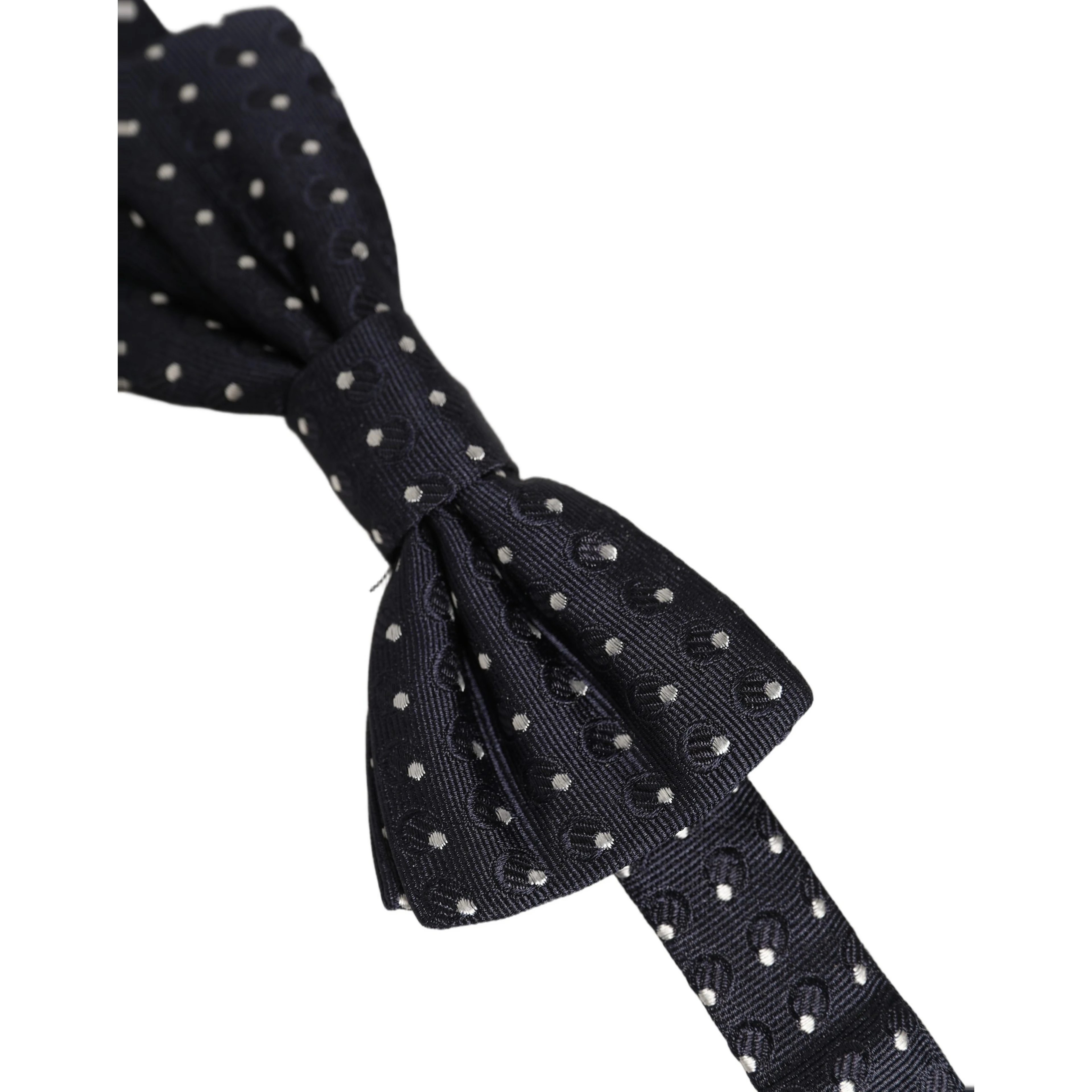 Black White Polka Dot Adjustable Neck Papillon Bow Tie