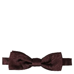 Men Brown 100% Silk Adjustable Neck Papillon Bow Tie