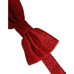 Men Red 100% Silk Adjustable Neck Papillon Bow Tie