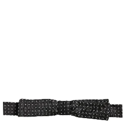 Black White Polka Dot Adjustable Neck Papillon Bow Tie