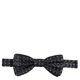 Black White Polka Dot Adjustable Neck Papillon Bow Tie