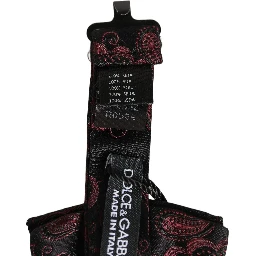 Burgundy Paisley Silk Adjustable Neck Papillon Bow Tie
