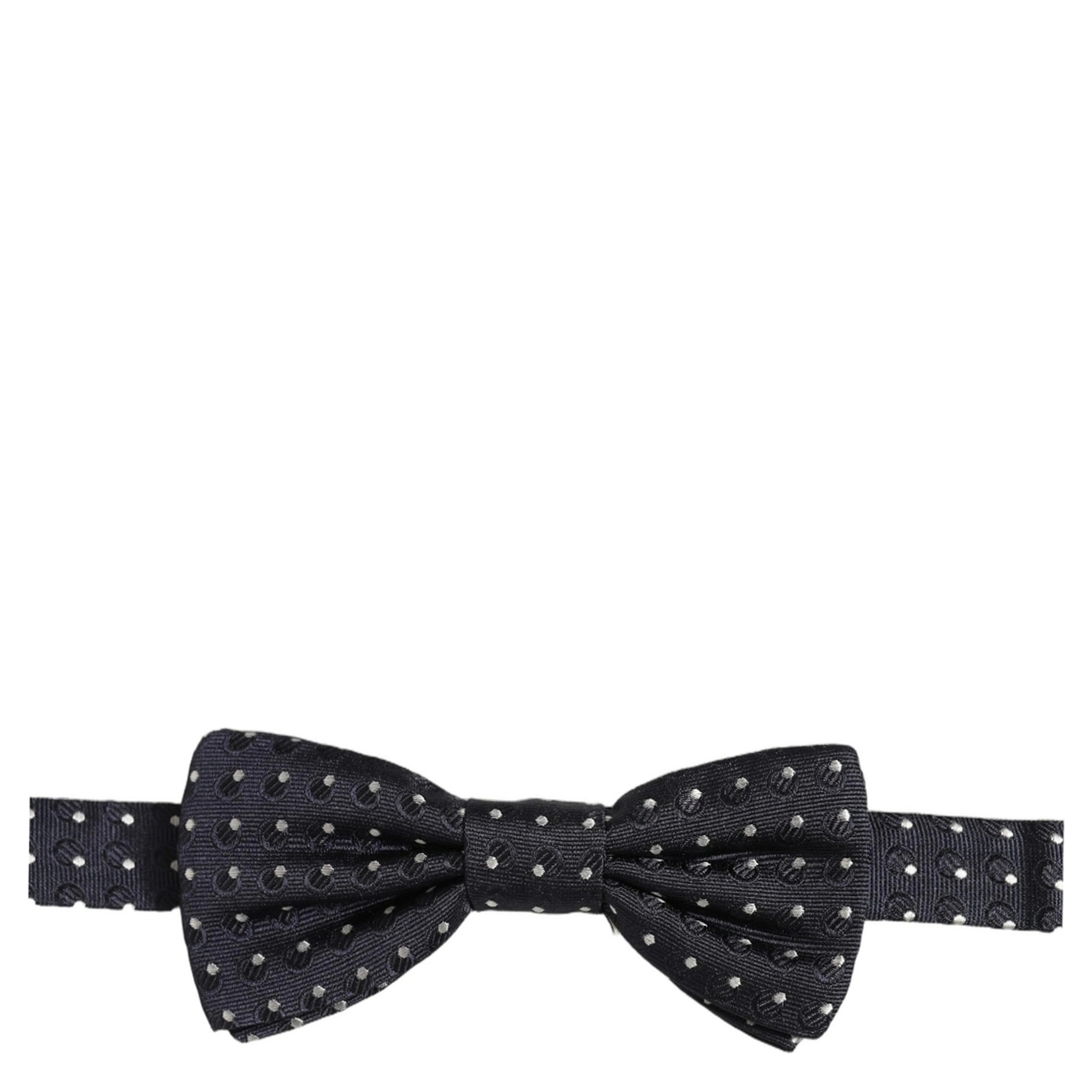 Black White Polka Dot Adjustable Neck Papillon Bow Tie