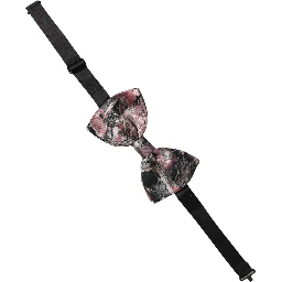 Multicolor Marble Silk Adjustable Neck Papillon Bow Tie