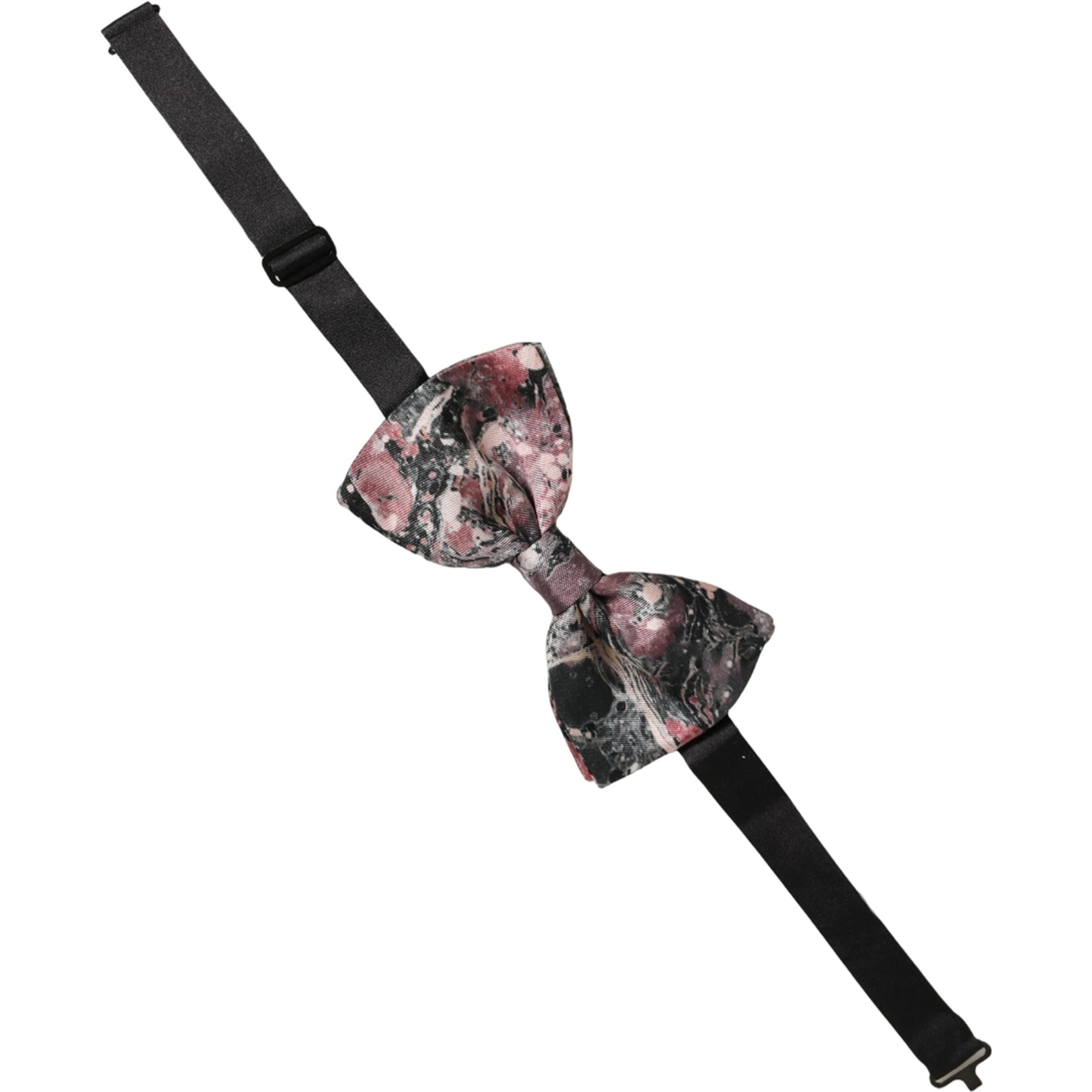 Multicolor Marble Silk Adjustable Neck Papillon Bow Tie