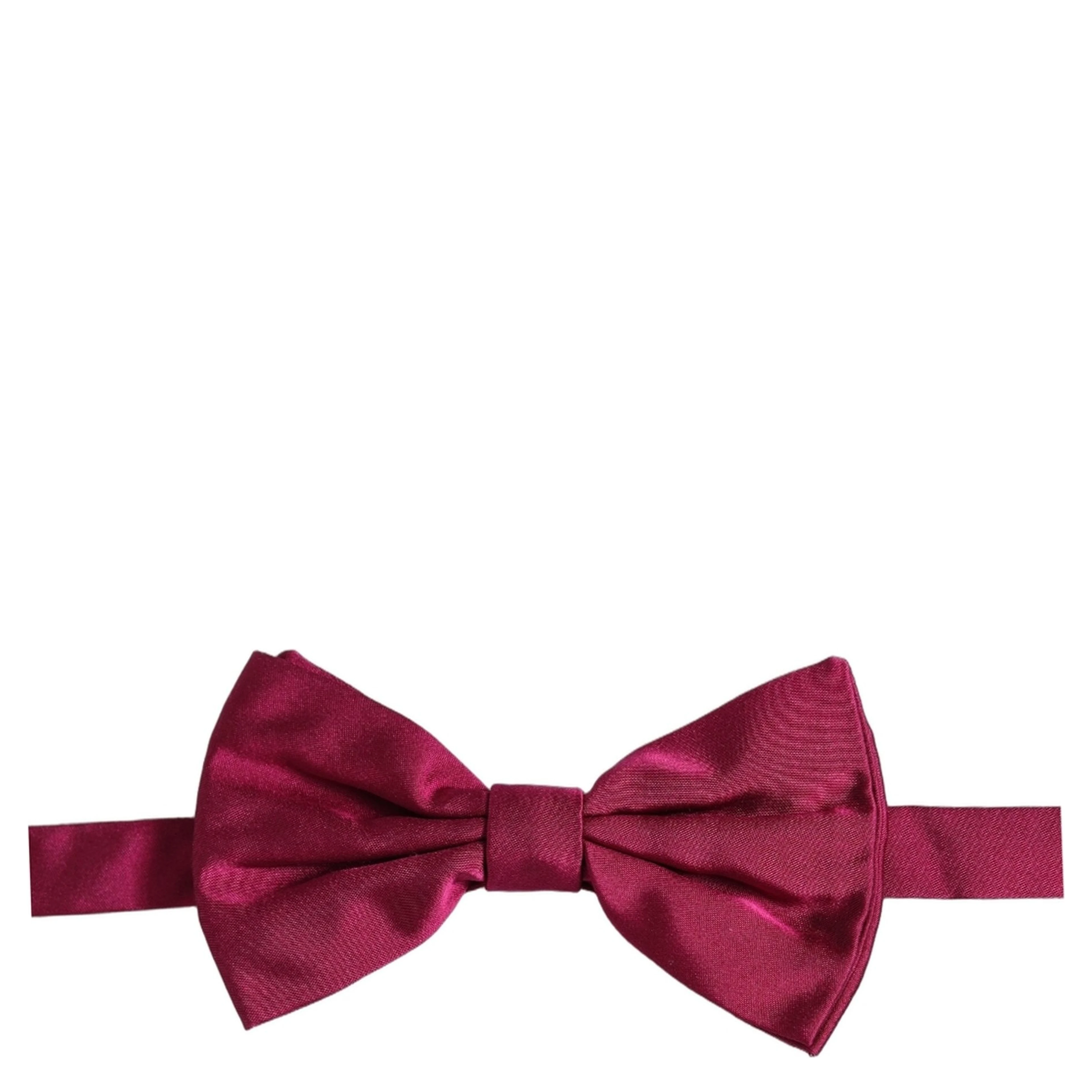 Men Burgundy Silk Adjustable Neck Papillon Bow Tie