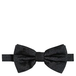 Men Black 100% Silk Adjustable Neck Papillon Bow Tie