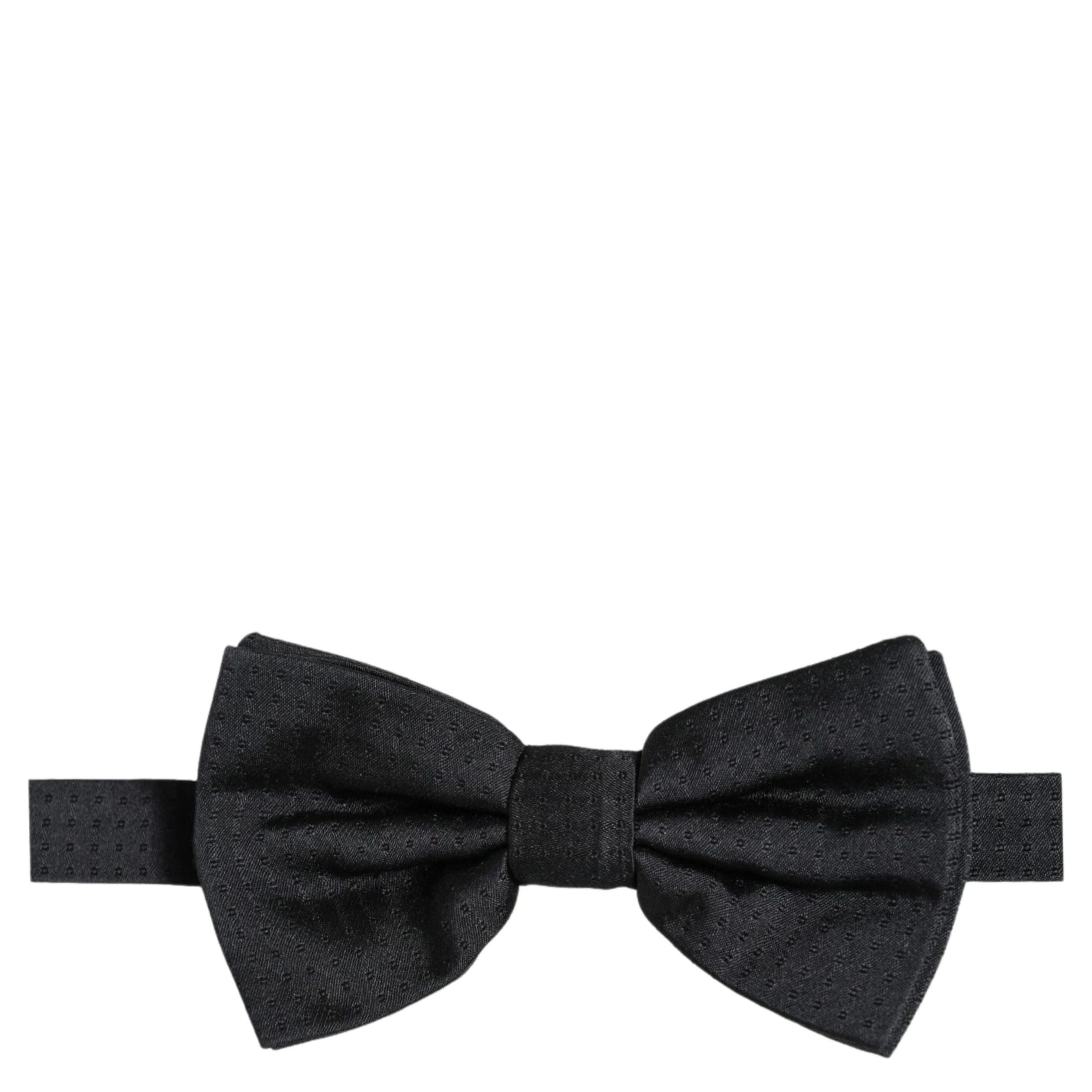 Men Black 100% Silk Adjustable Neck Papillon Bow Tie