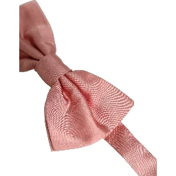 Men Light Pink 100% Silk Adjustable Neck Papillon Bow Tie