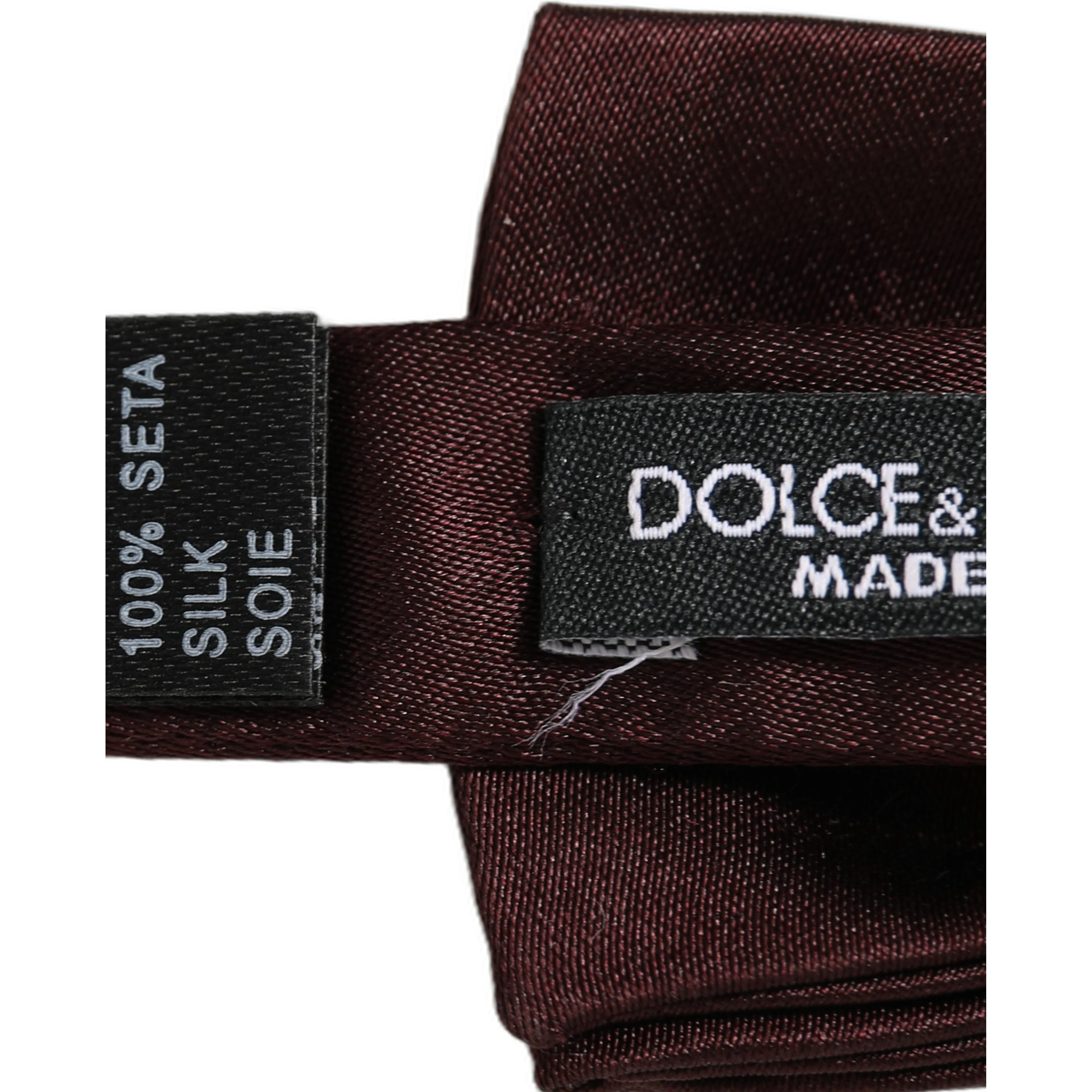 Men Brown 100% Silk Adjustable Neck Papillon Bow Tie