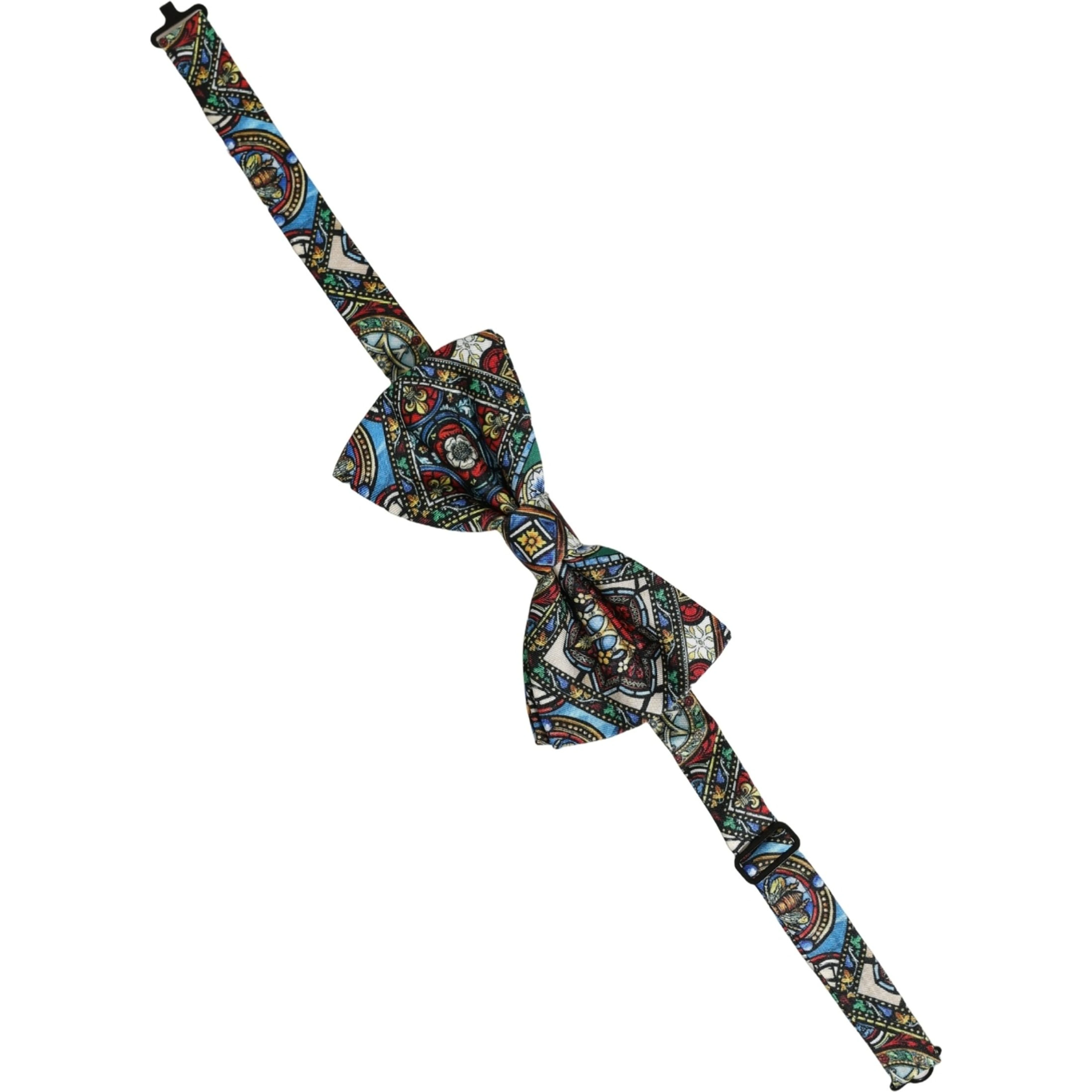 Men Multicolor Sicilian Adjustable Neck Papillon Bow Tie
