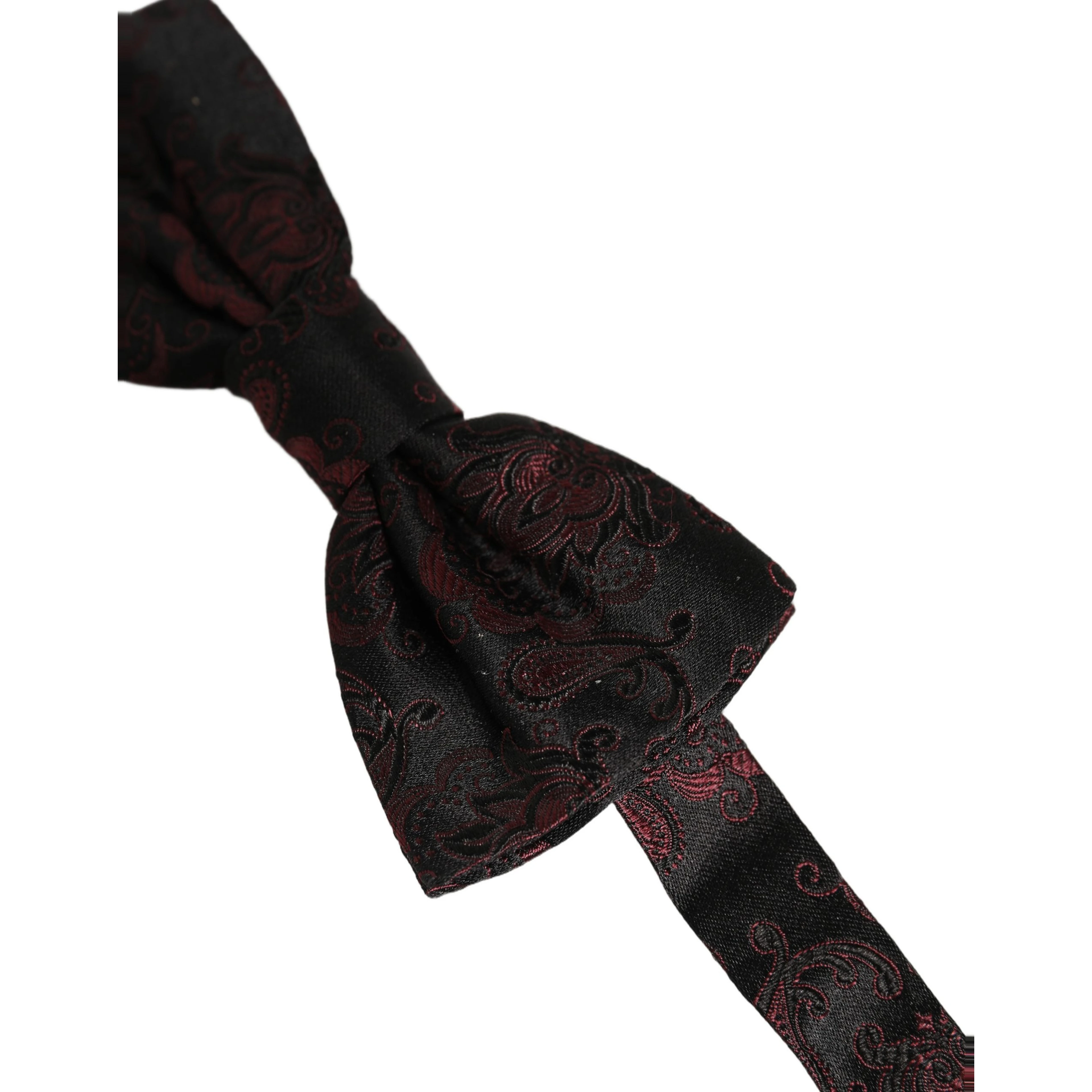 Burgundy Paisley Silk Adjustable Neck Papillon Bow Tie