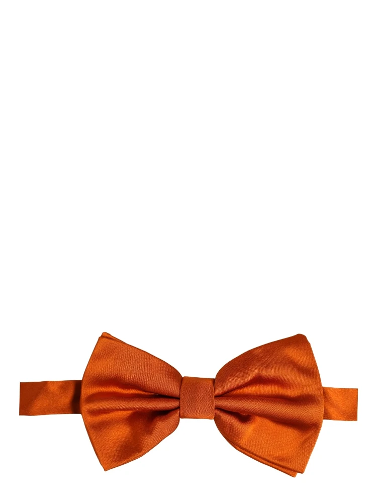Men Orange 100% Silk Adjustable Neck Papillon Bow Tie