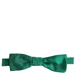 Men Green 100% Silk Adjustable Neck Papillon Bow Tie