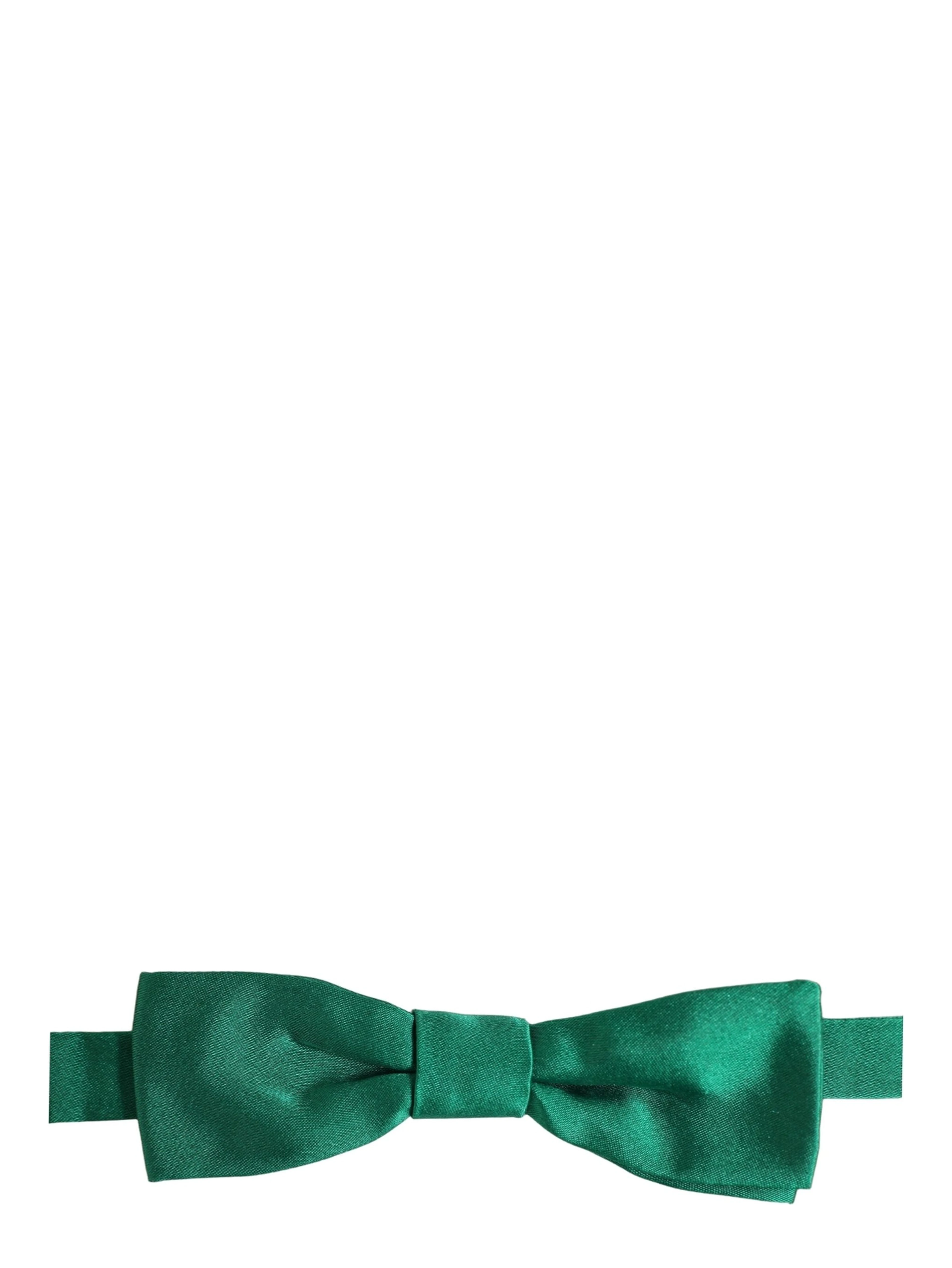 Men Green 100% Silk Adjustable Neck Papillon Bow Tie