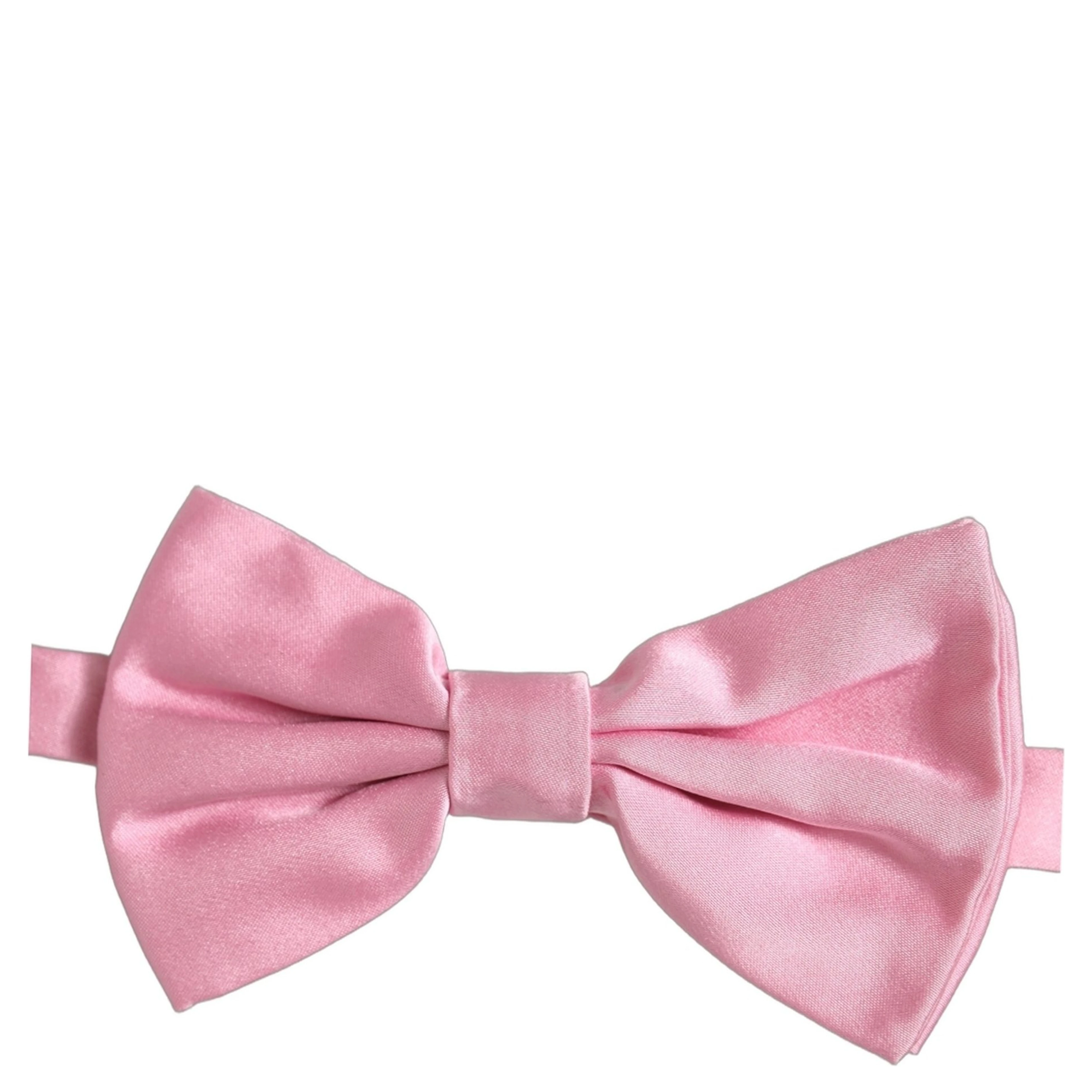 Men Pink 100% Silk Adjustable Neck Papillon Bow Tie