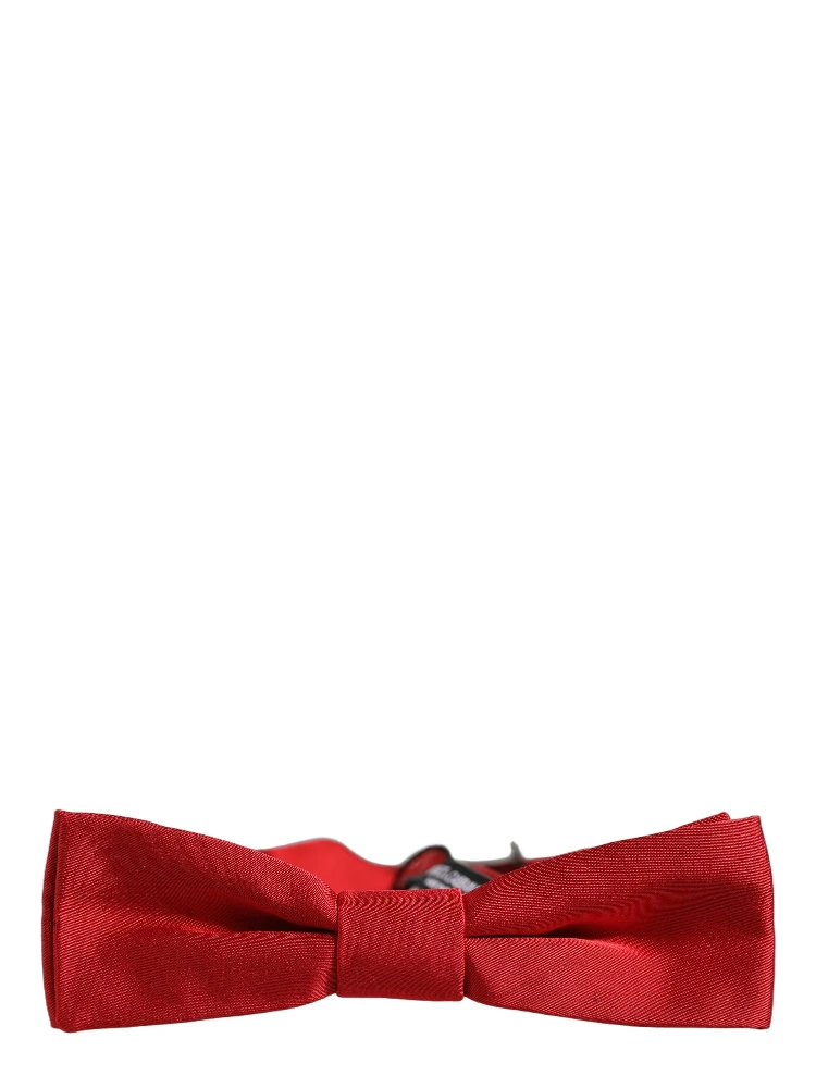 Men Red 100% Silk Adjustable Neck Papillon Bow Tie