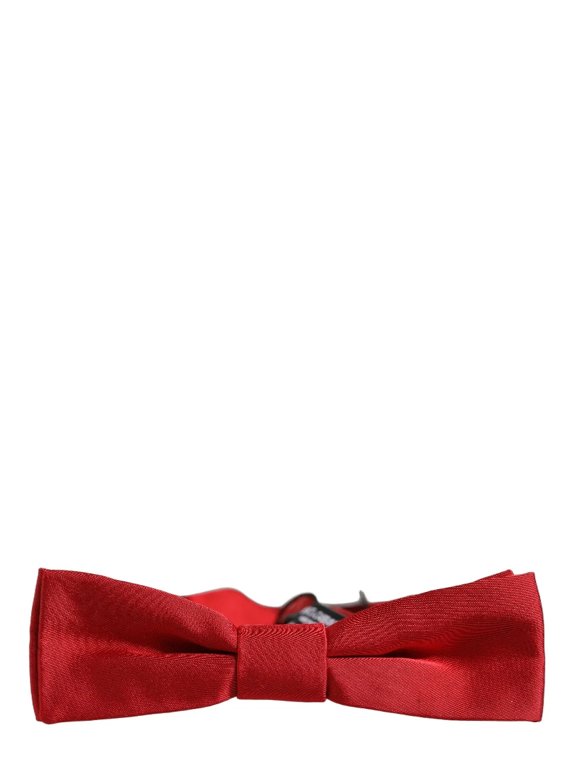Men Red 100% Silk Adjustable Neck Papillon Bow Tie