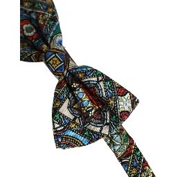 Men Multicolor Sicilian Adjustable Neck Papillon Bow Tie
