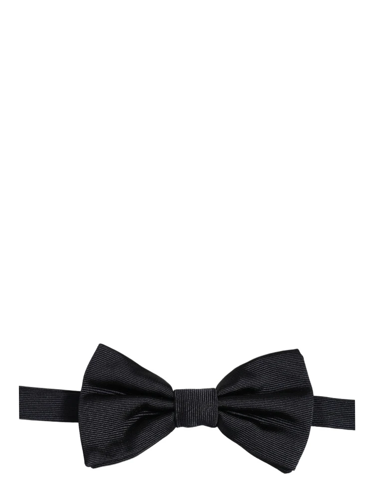 Men Black 100% Silk Adjustable Neck Papillon Bow Tie