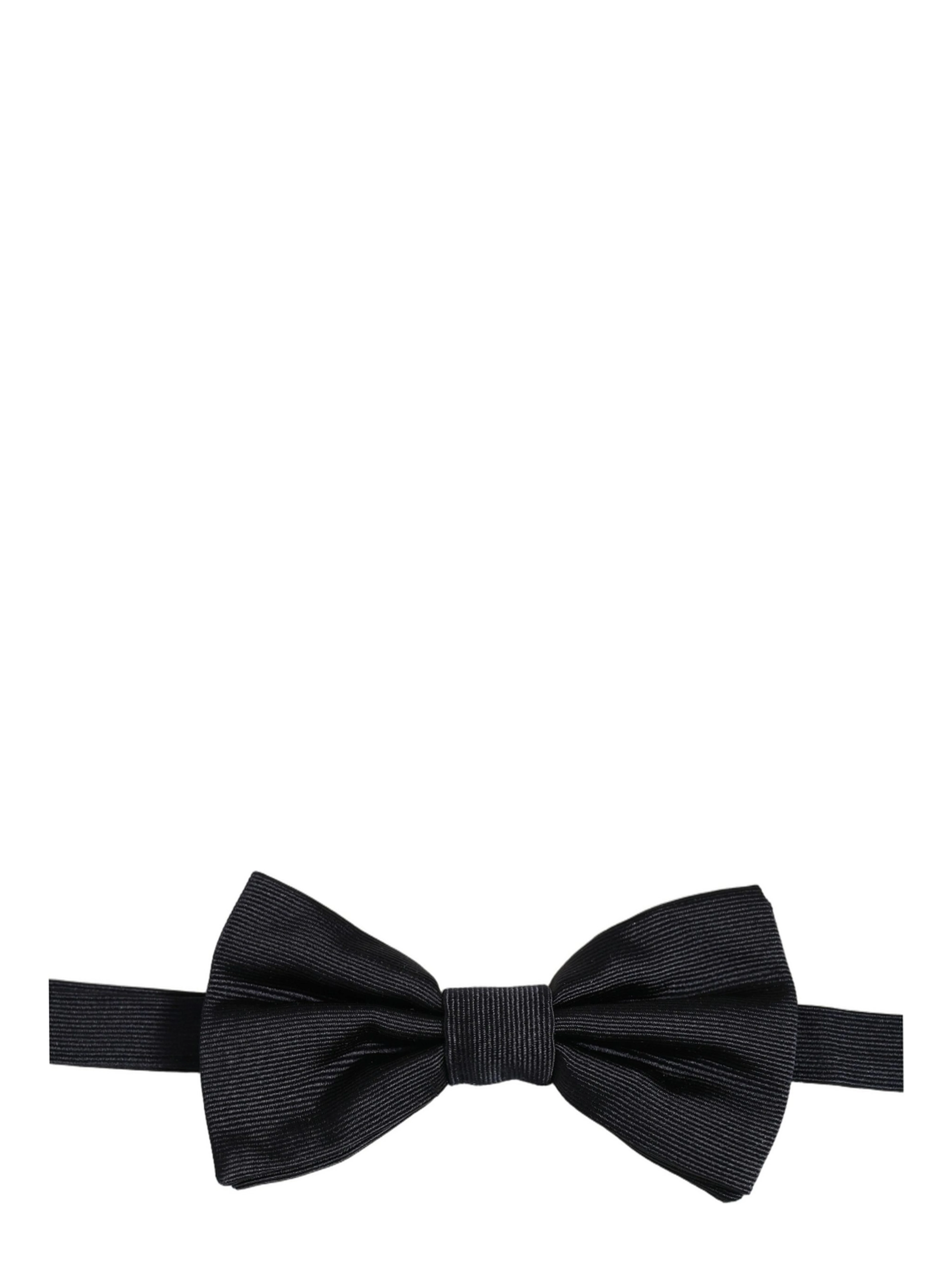 Men Black 100% Silk Adjustable Neck Papillon Bow Tie