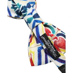 Men Multicolor Majolica Adjustable Neck Papillon Bow Tie