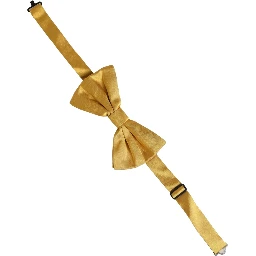 Men Yellow 100% Silk Adjustable Neck Papillon Bow Tie