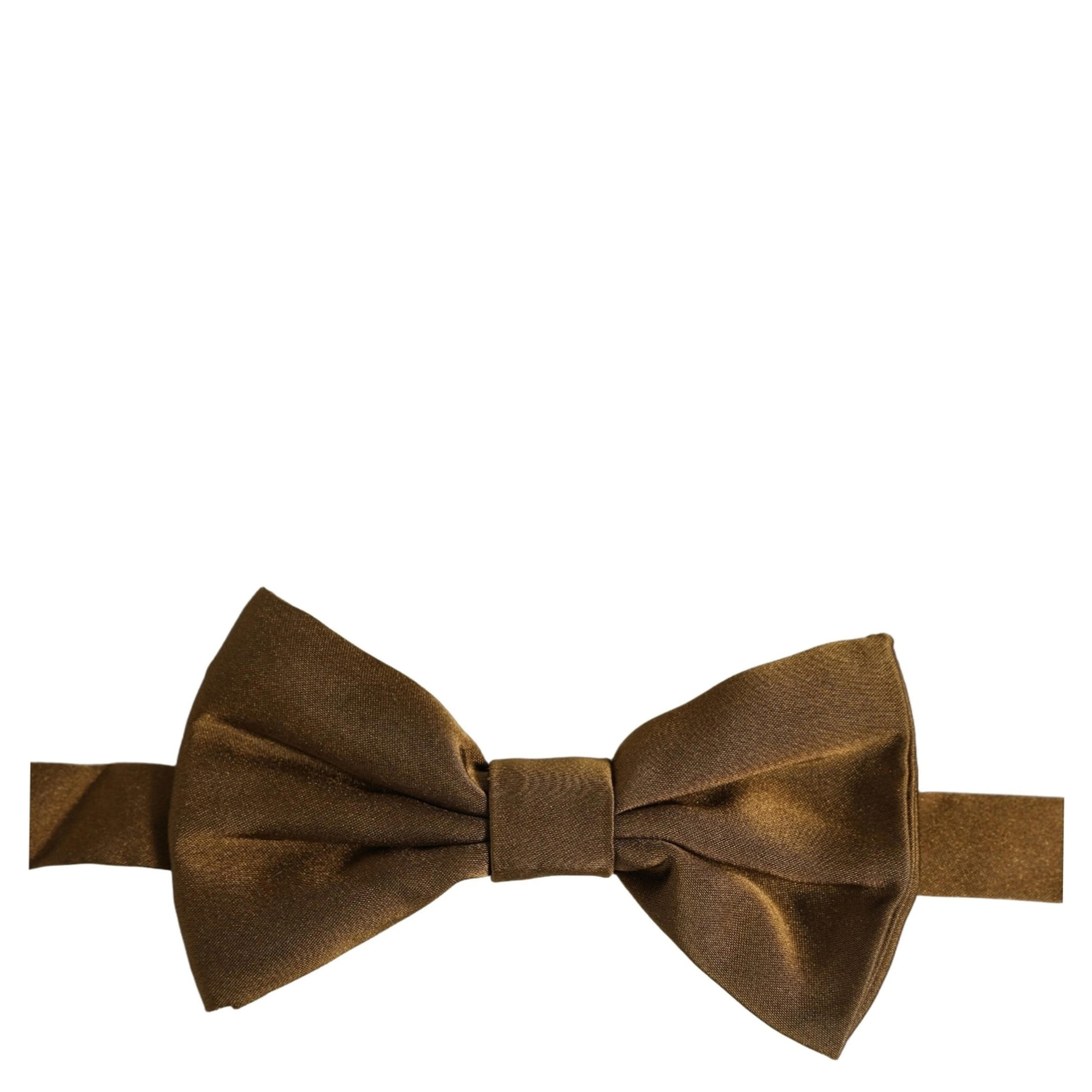Men Brown 100% Silk Adjustable Neck Papillon Bow Tie