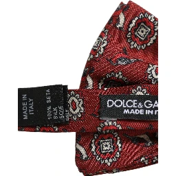Men Bordeaux Floral Adjustable Neck Papillon Bow Tie