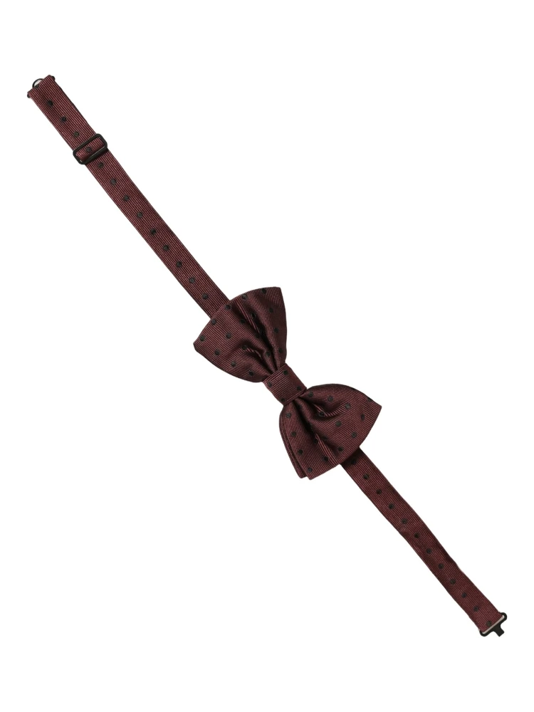 Burgundy Polka Dot Silk Adjustable Neck Papillon Bow Tie alternative