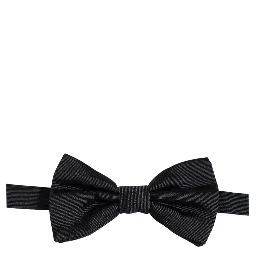 Men Black 100% Silk Adjustable Neck Papillon Bow Tie
