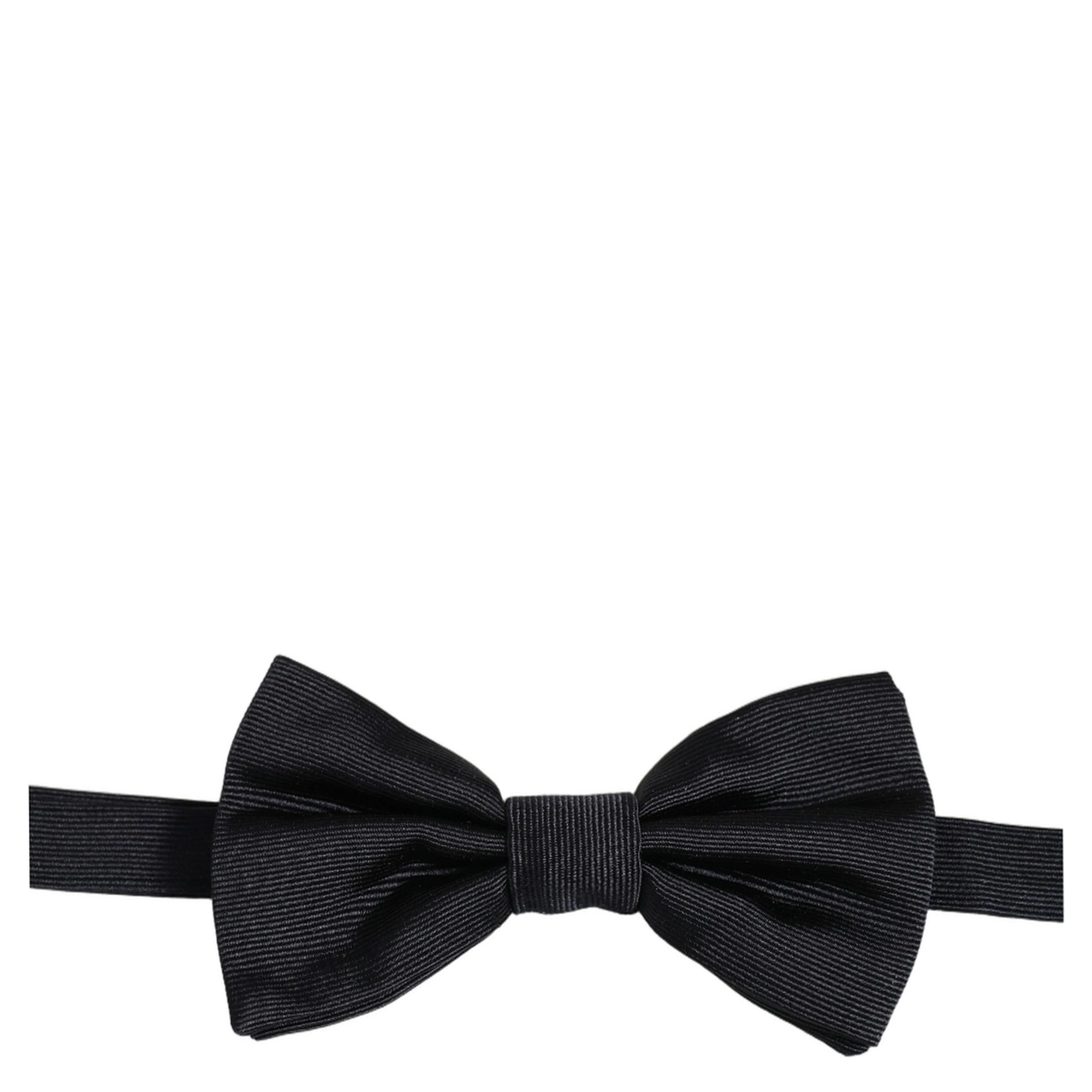 Men Black 100% Silk Adjustable Neck Papillon Bow Tie