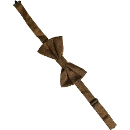 Men Brown 100% Silk Adjustable Neck Papillon Bow Tie