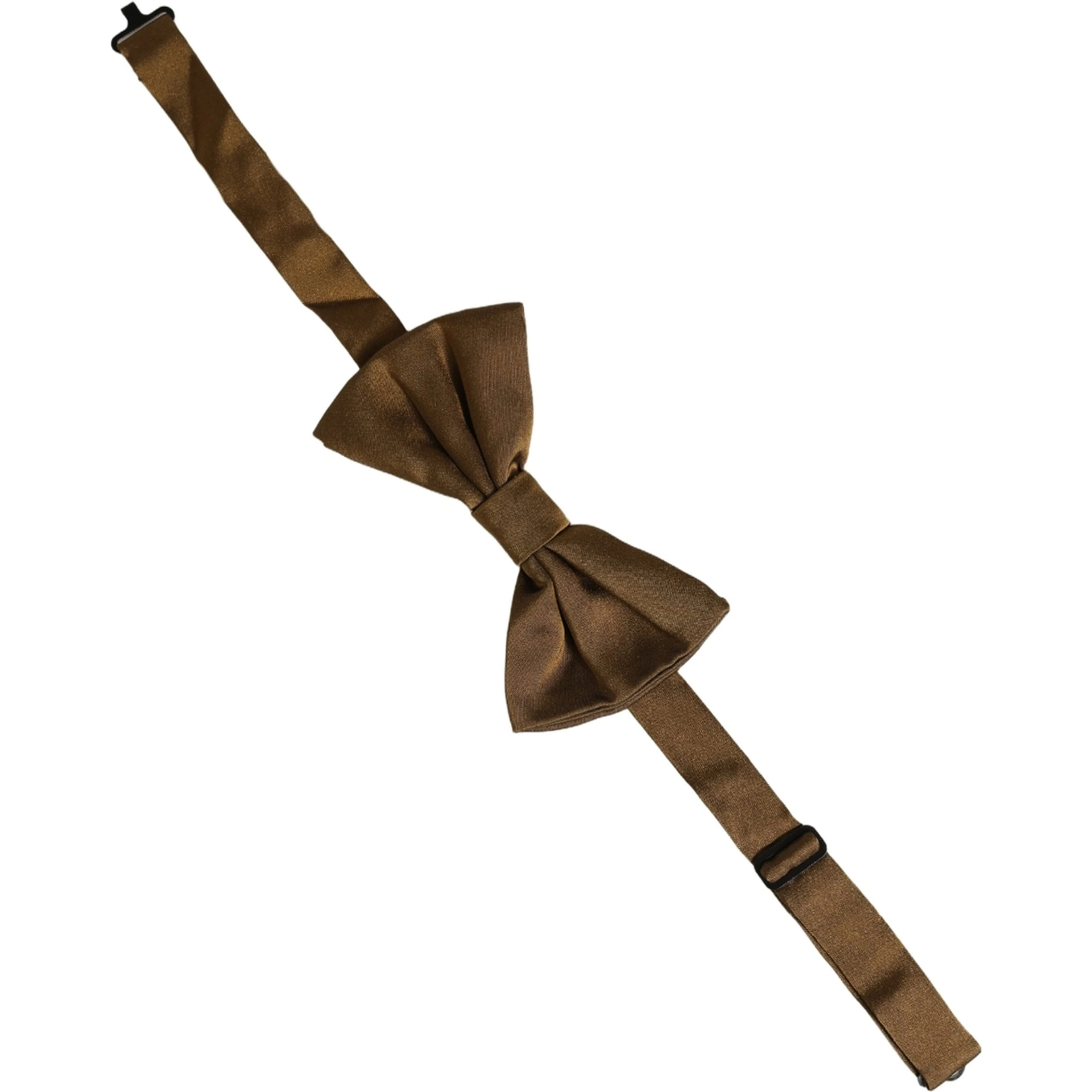 Men Brown 100% Silk Adjustable Neck Papillon Bow Tie