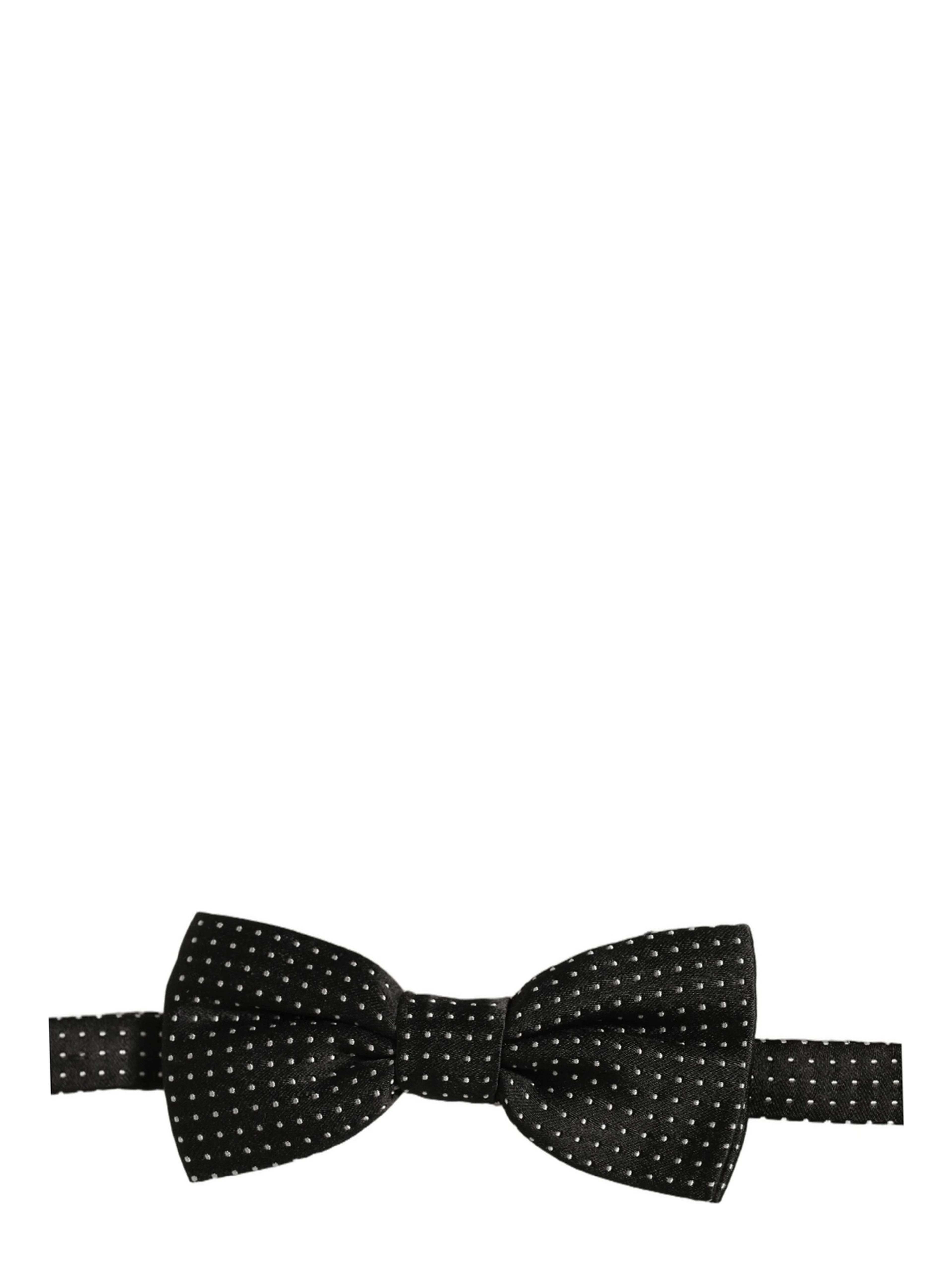 Men Black White PolkaDot Adjustable Bow Tie