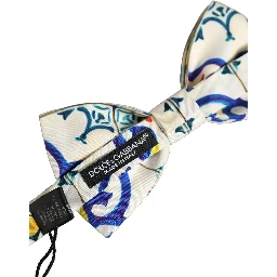 Men Multicolor Majolica Adjustable Neck Papillon Bow Tie