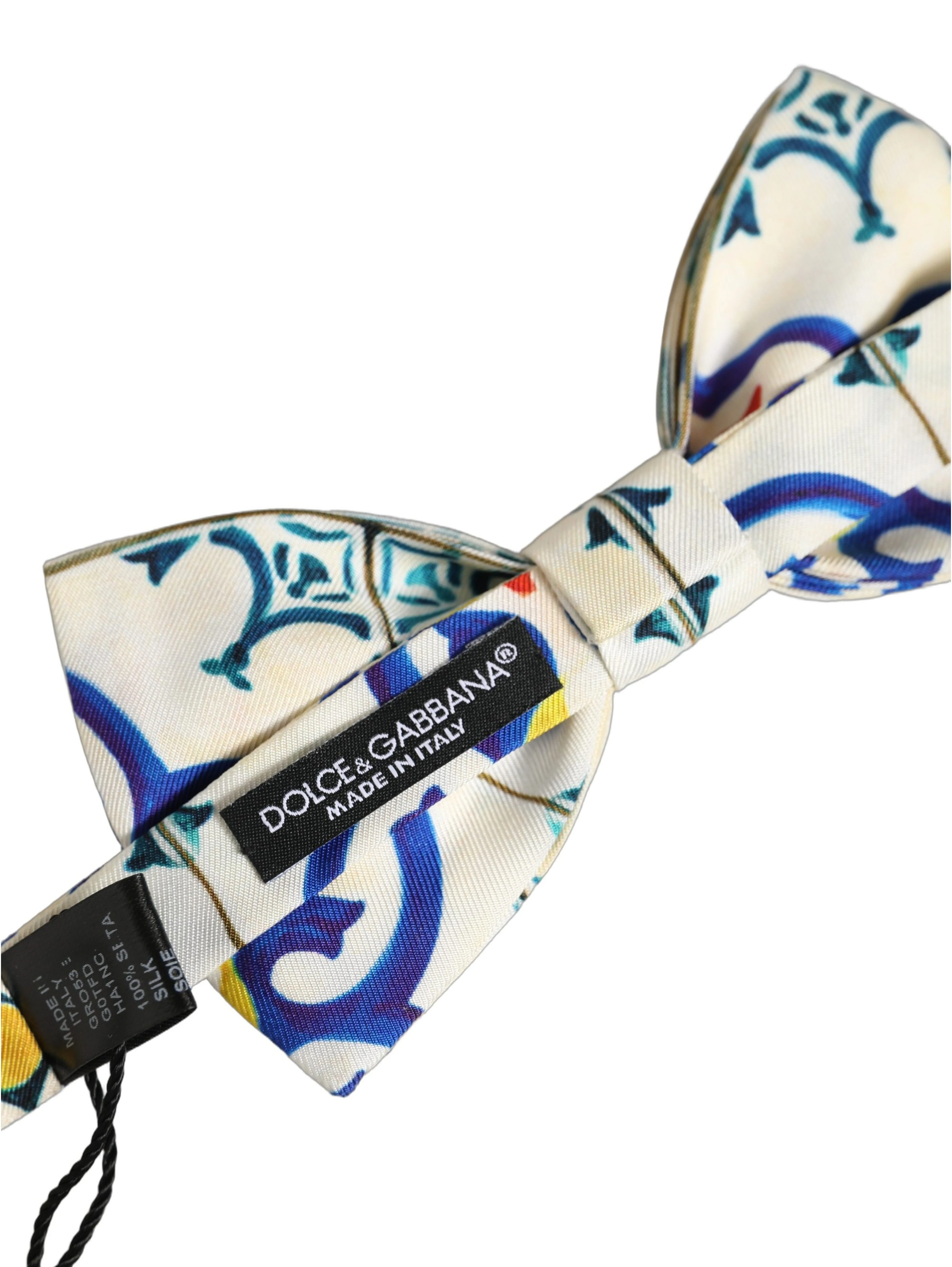 Men Multicolor Majolica Adjustable Neck Papillon Bow Tie