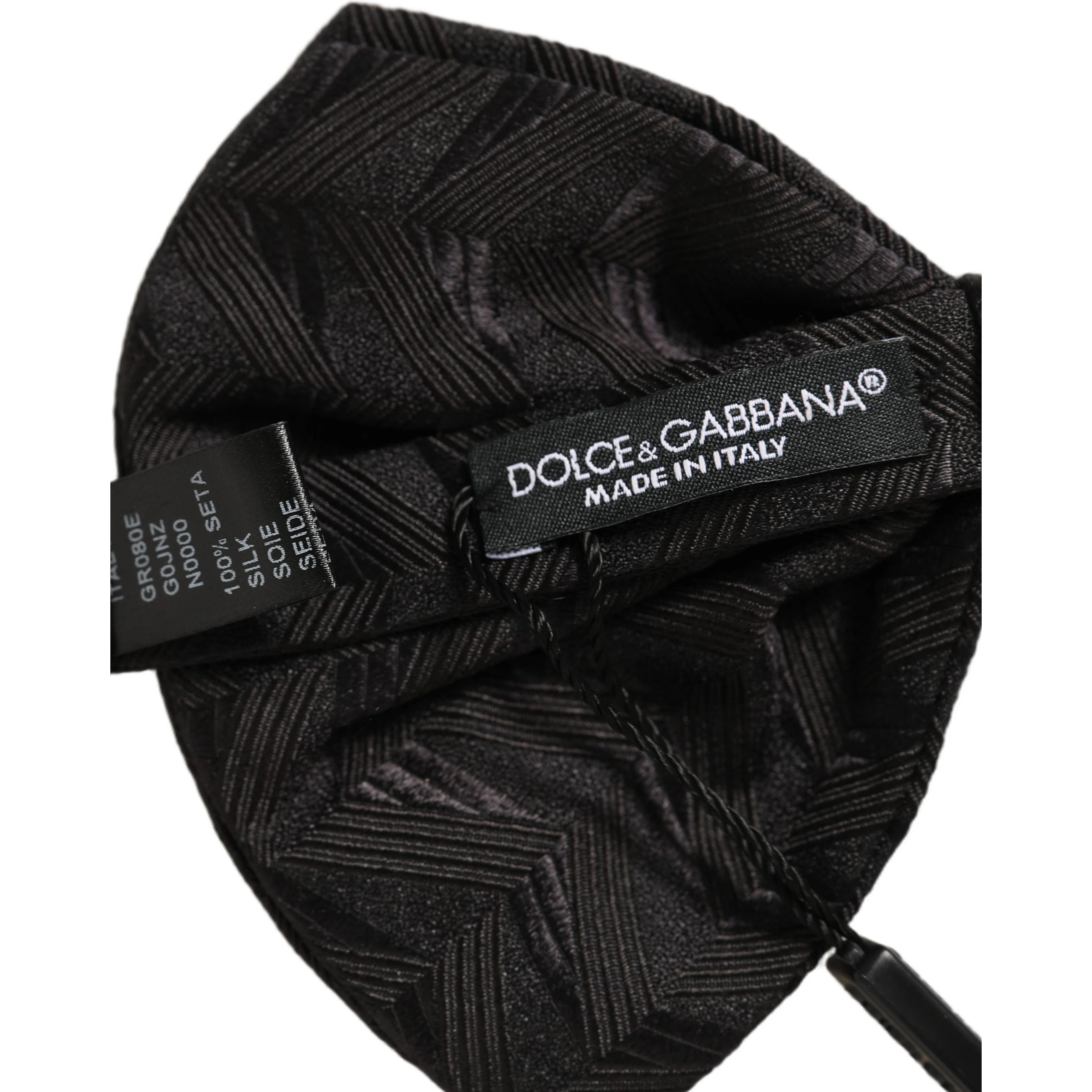 Men Black Patterned Adjustable Neck Papillon Bow Tie