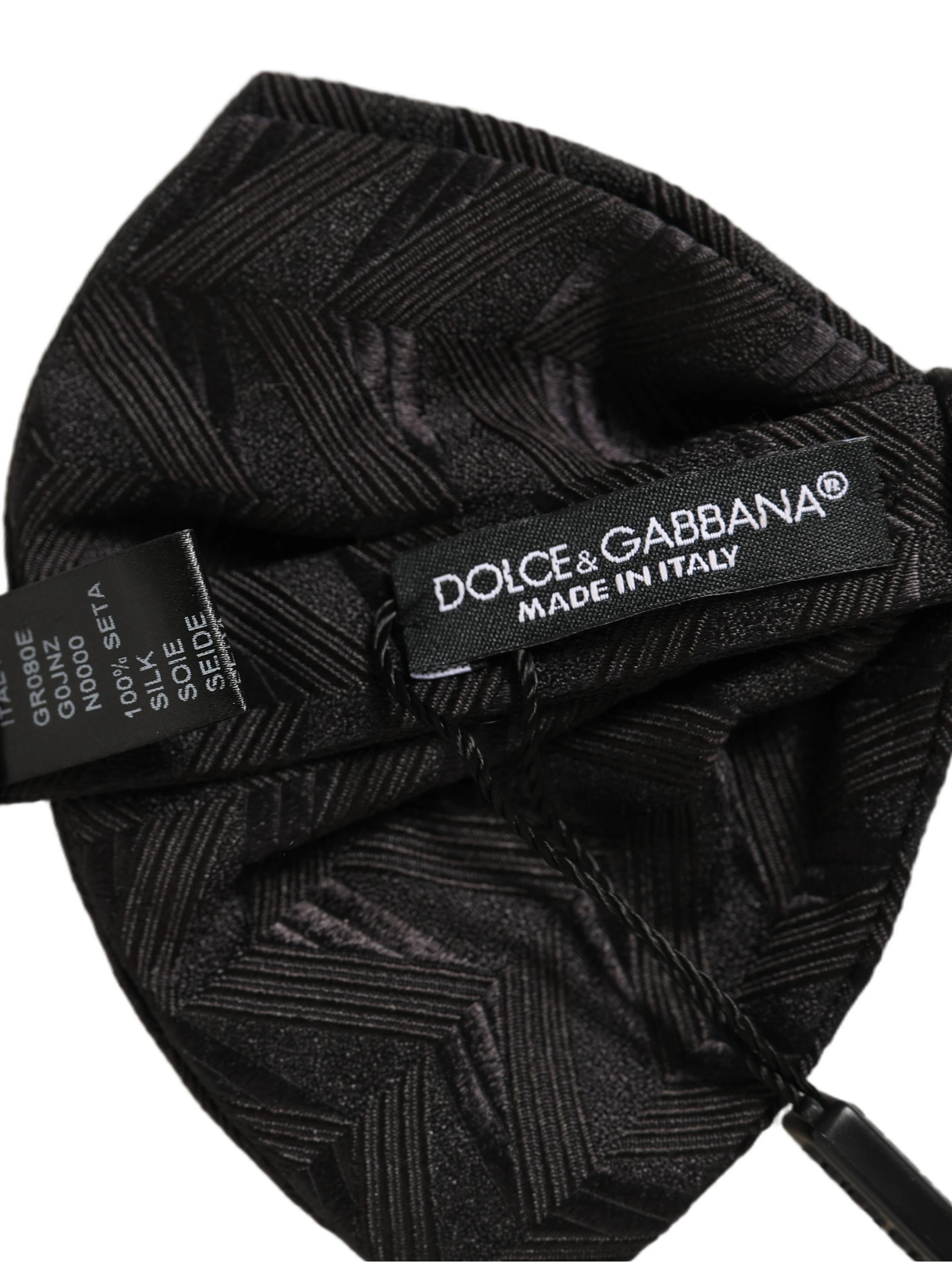 Men Black Patterned Adjustable Neck Papillon Bow Tie
