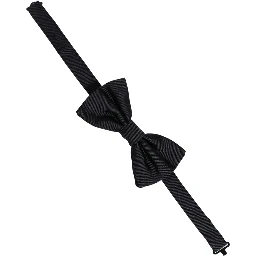 Men Black 100% Silk Adjustable Neck Papillon Bow Tie