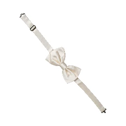 Men White 100% Silk Adjustable Neck Papillon Bow Tie