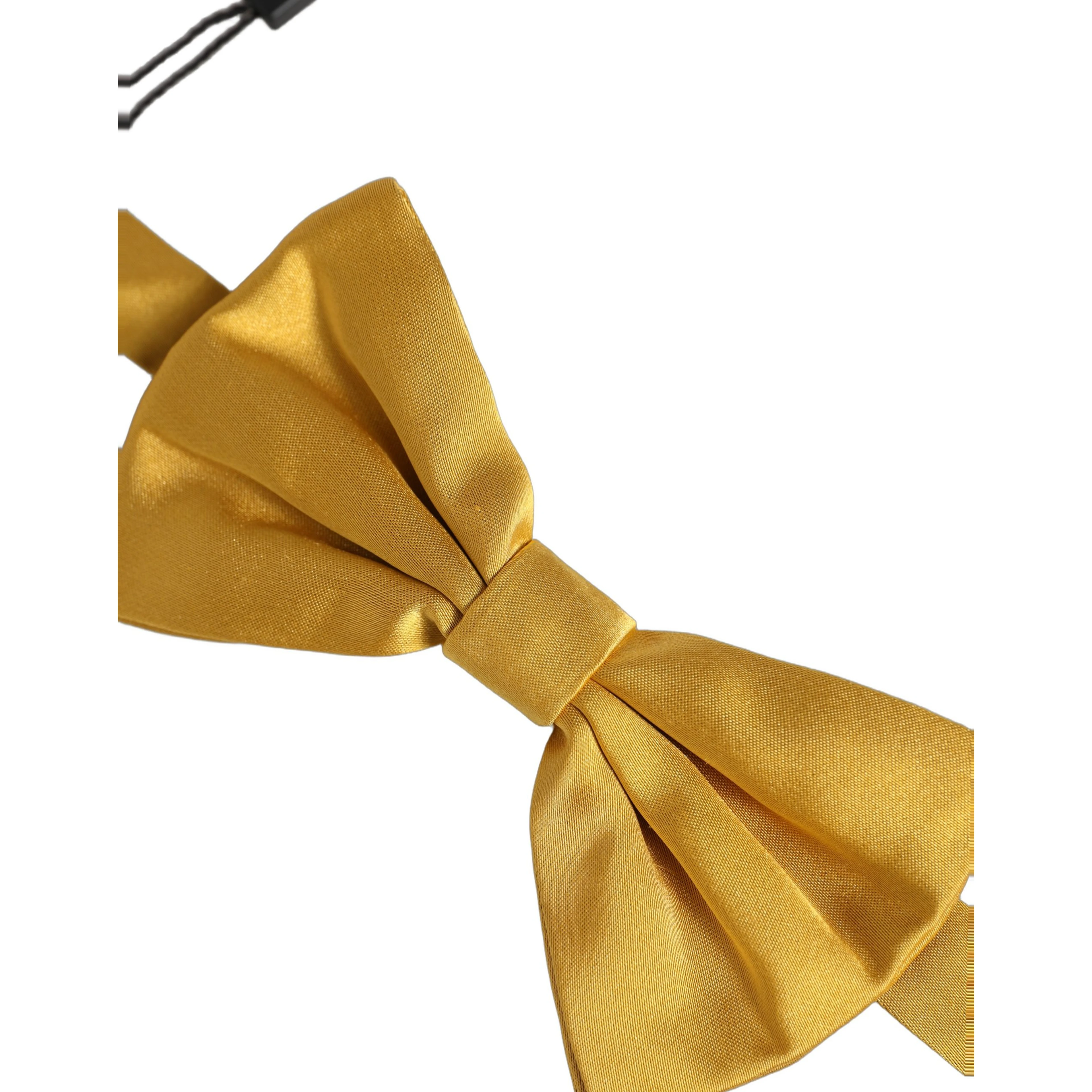 Men Yellow 100% Silk Adjustable Neck Papillon Bow Tie