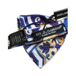 Men Multicolor Majolica Adjustable Neck Papillon Bow Tie