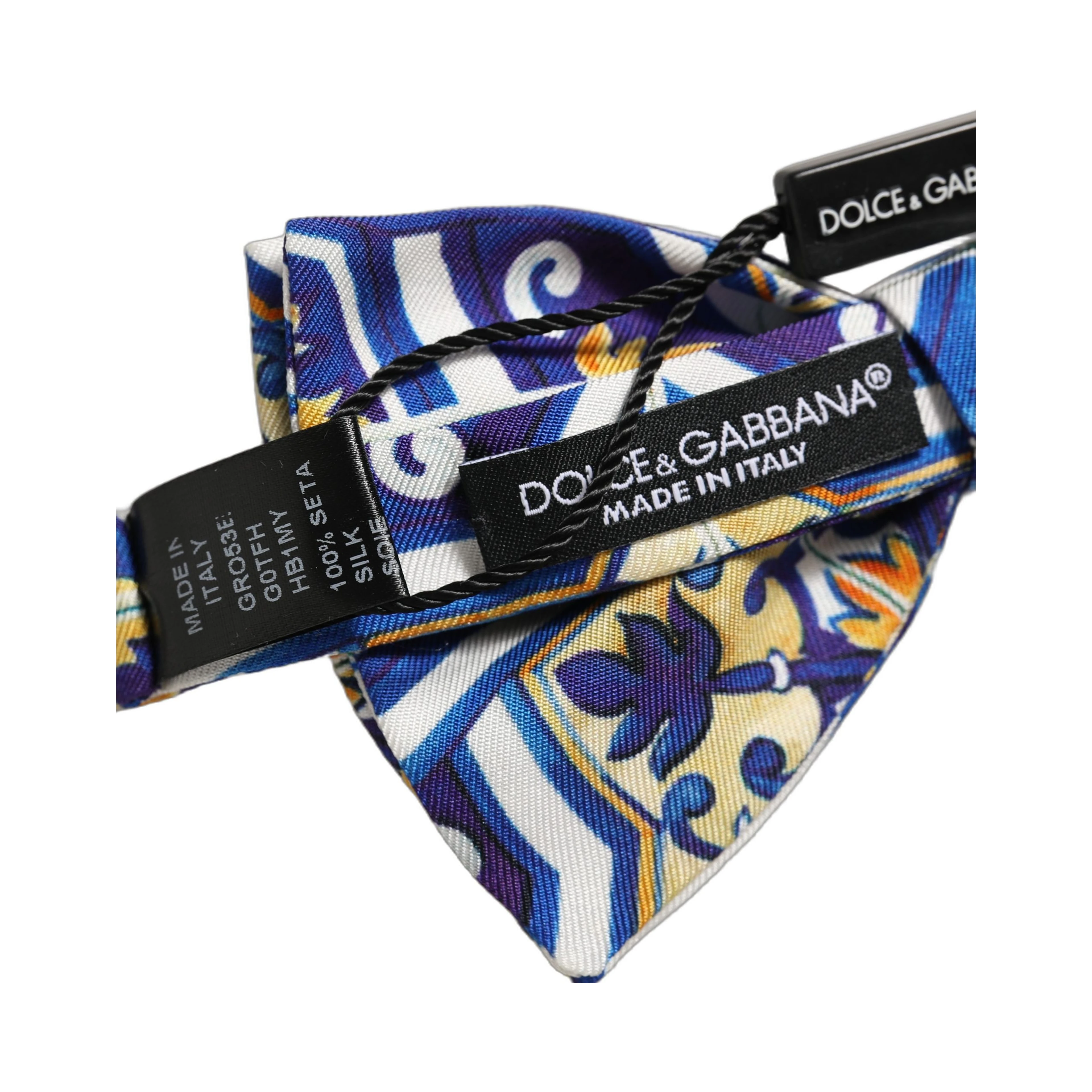 Men Multicolor Majolica Adjustable Neck Papillon Bow Tie