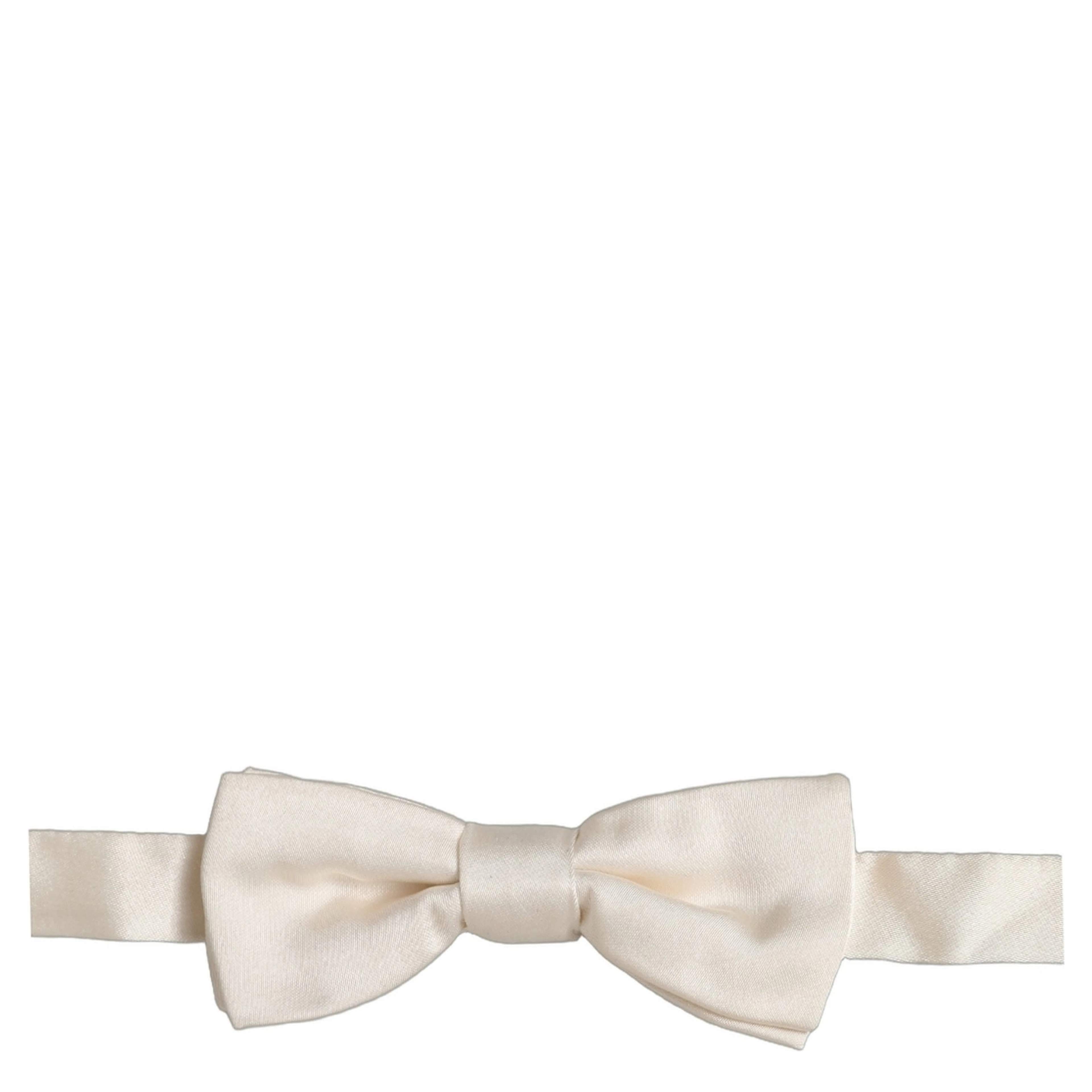 Men Off White 100% Silk Adjustable Neck Papillon Bow Tie