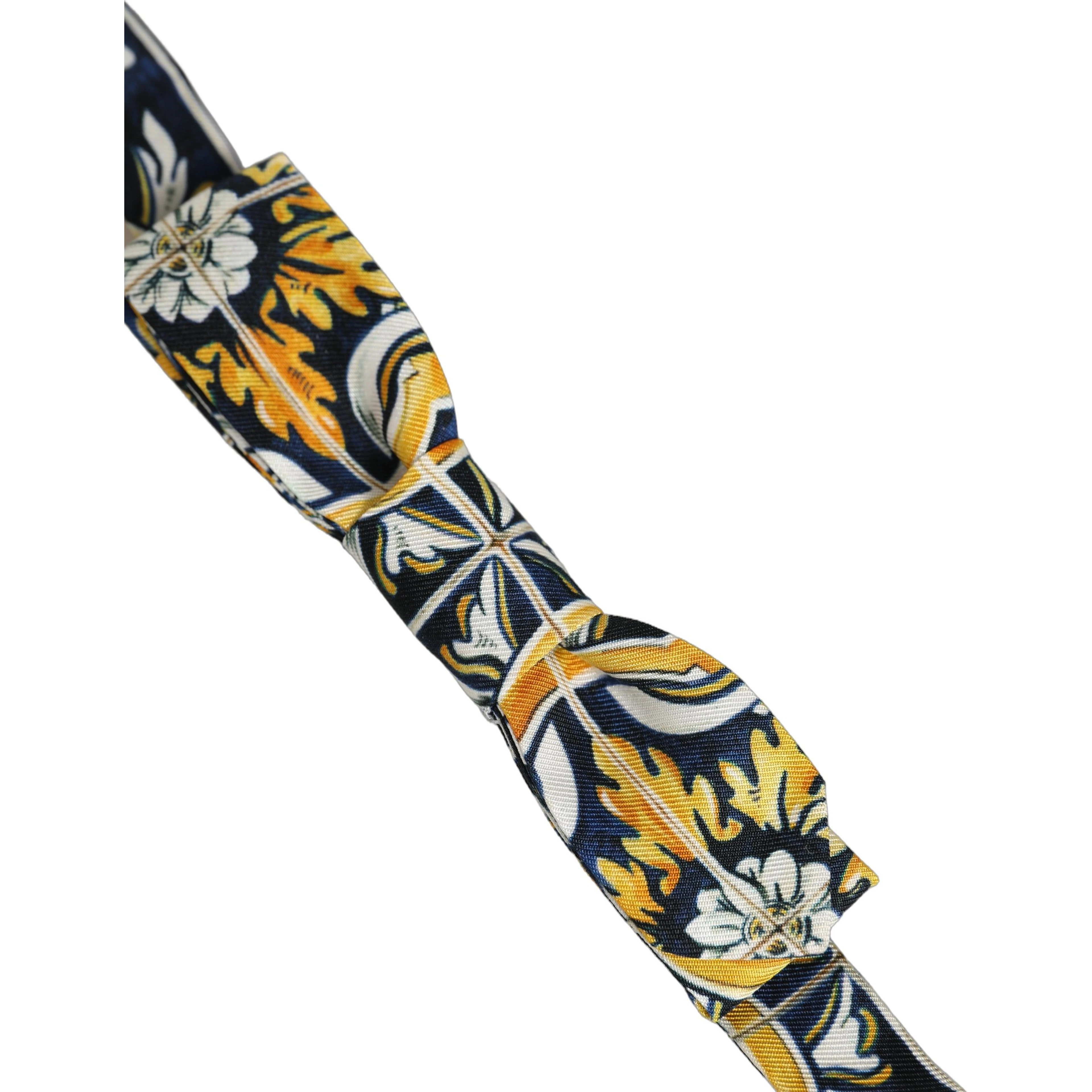 Multicolor Damask Style Adjustable Neck Papillon Bow Tie