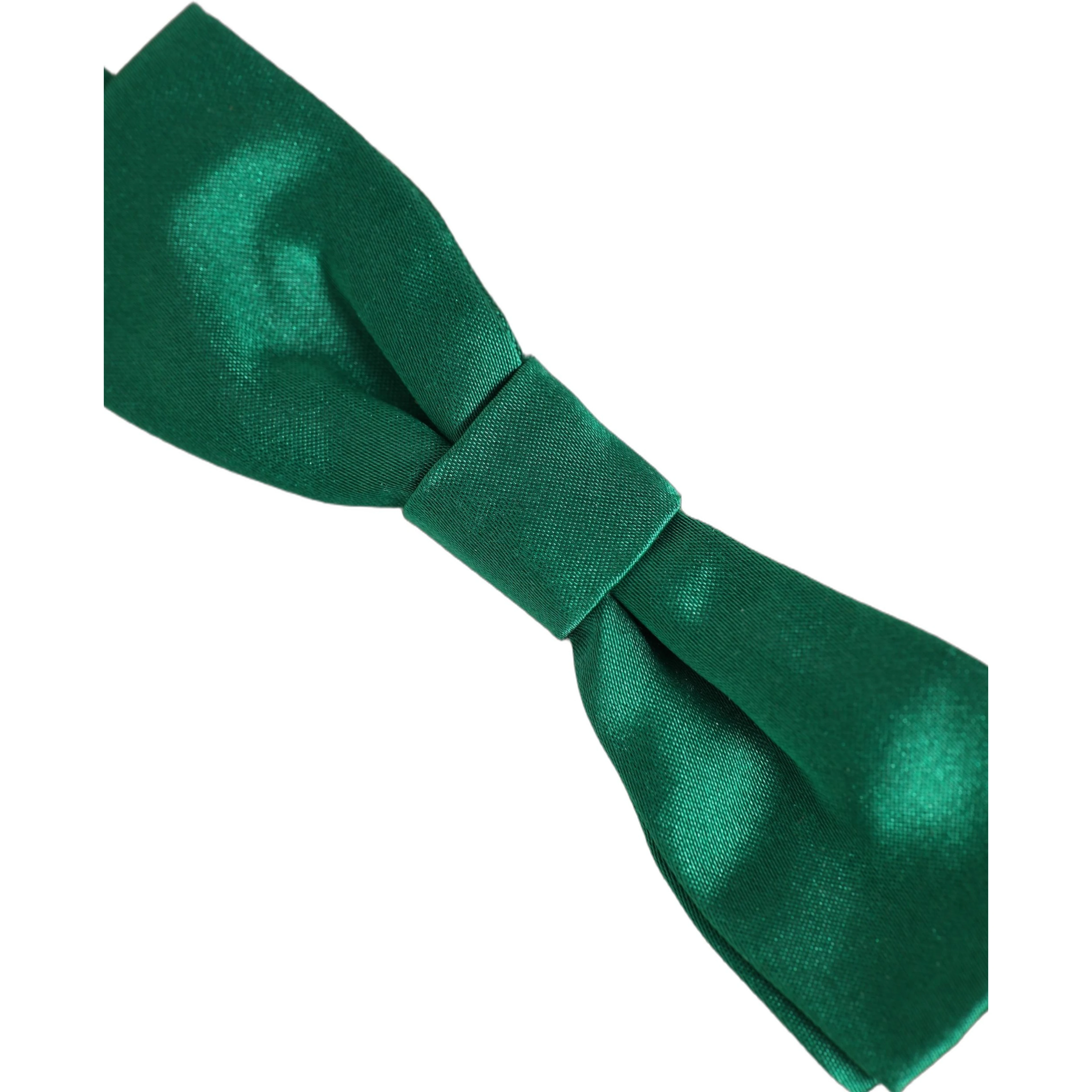 Men Green 100% Silk Adjustable Neck Papillon Bow Tie